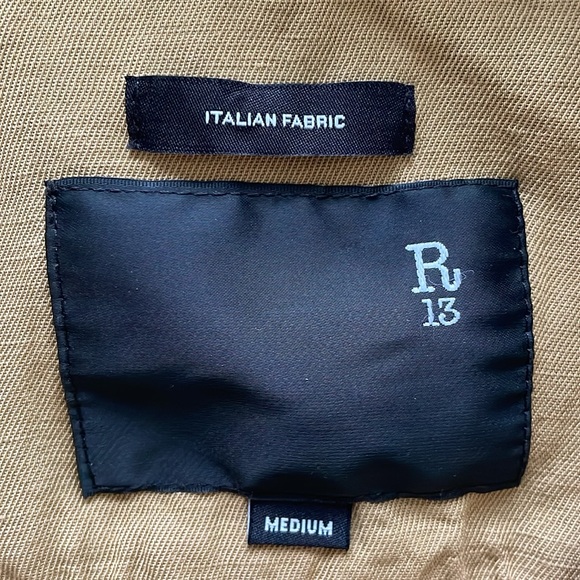 R13 Crossover utility bubble shirt in khaki - Picture 8 of 10